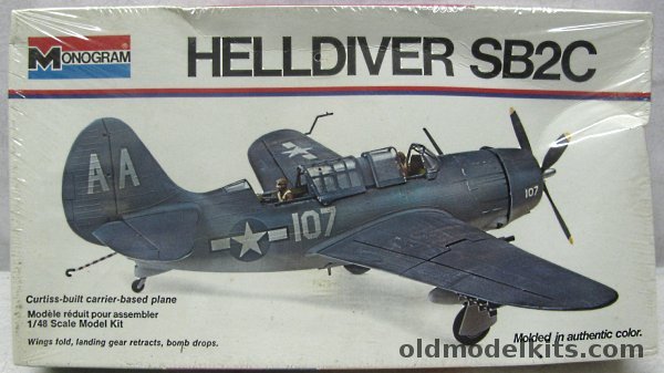 Monogram 1/48 US Navy WWII SB2C Helldiver Dive Bomber - White Box Issue, 6831 plastic model kit